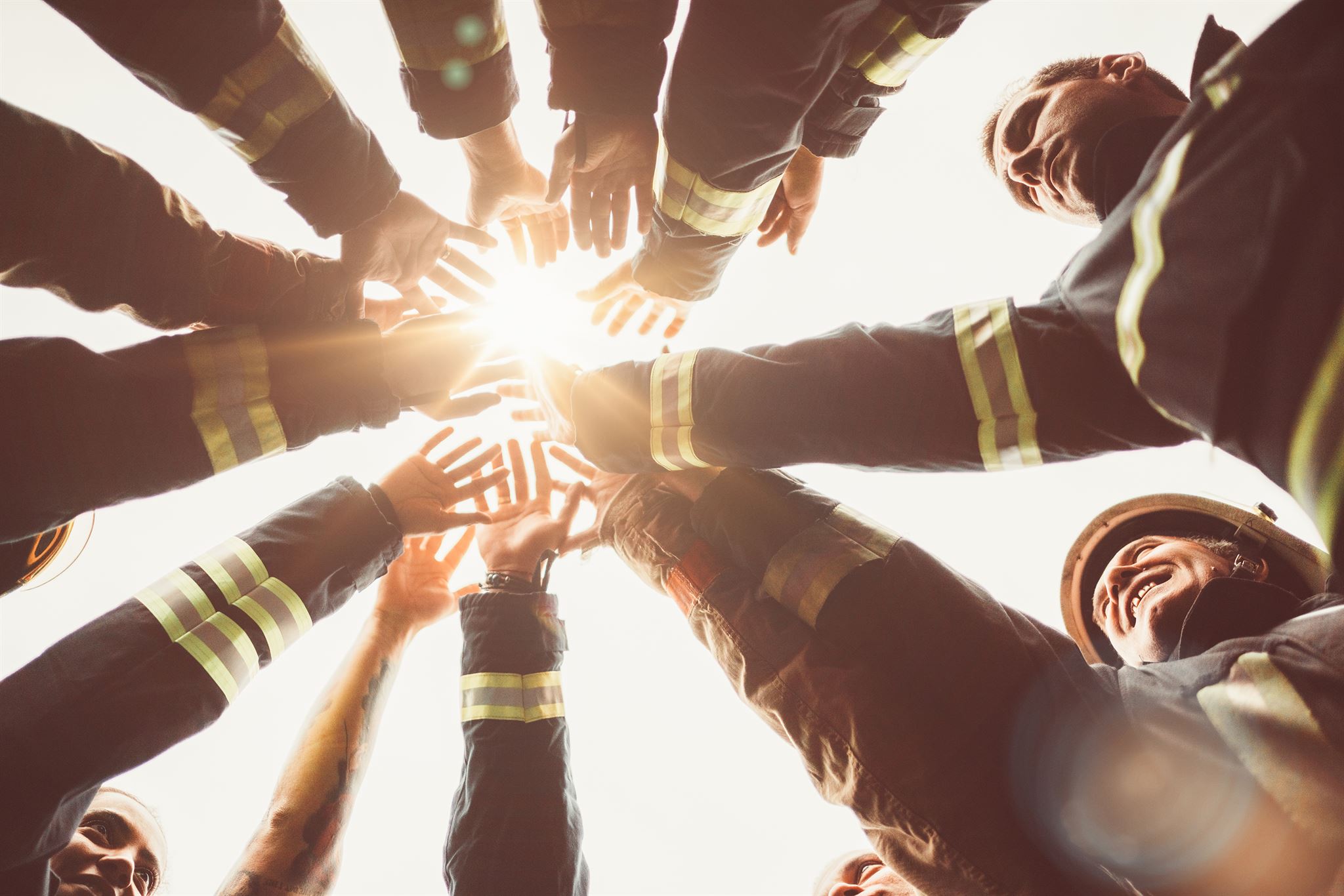 Firemen-in-a-huddle